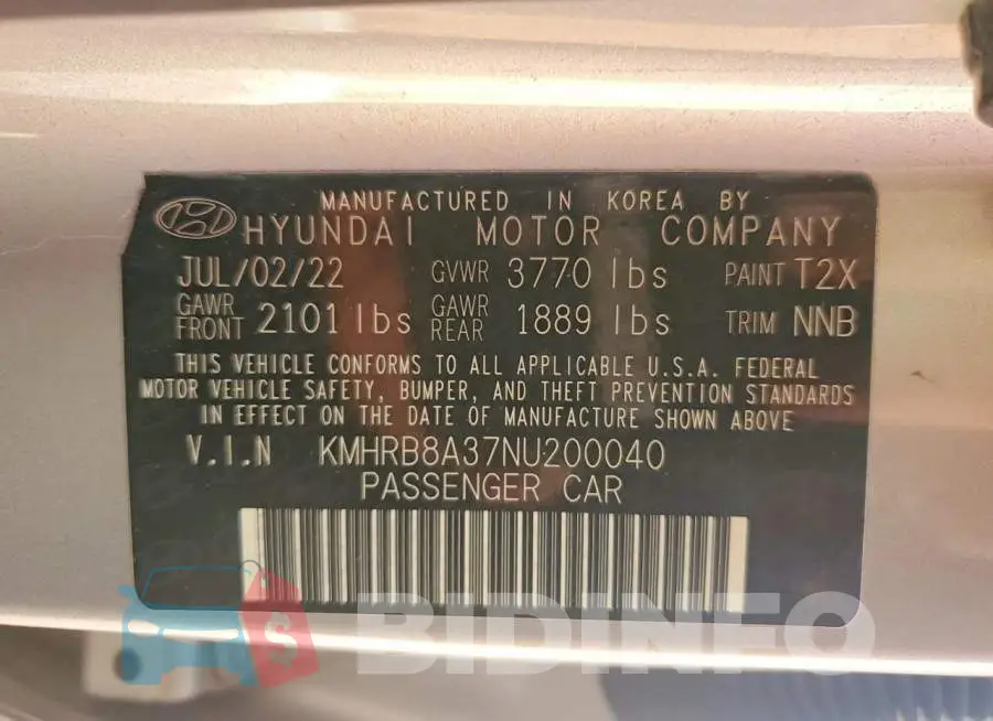 KMHRB8A37NU200040 Photo# 13