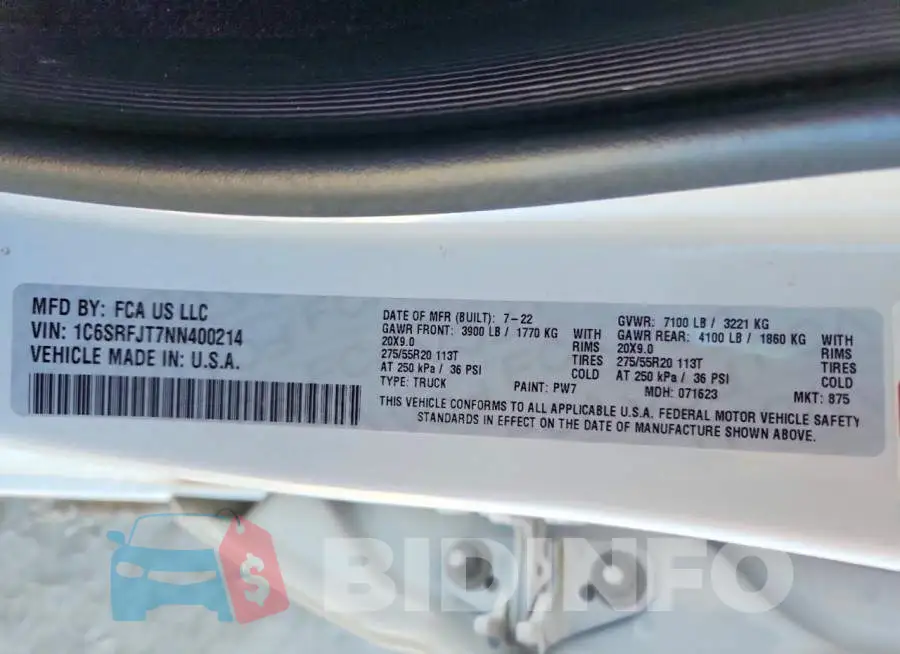 1C6SRFJT7NN400214 Photo# 12