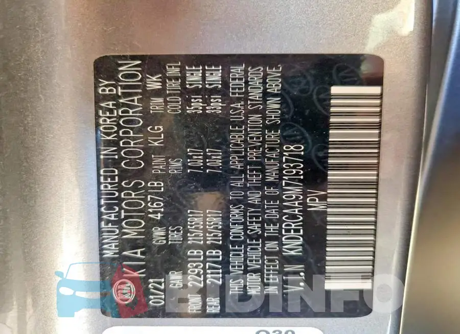 KNDERCAA9M7193718 Photo# 13