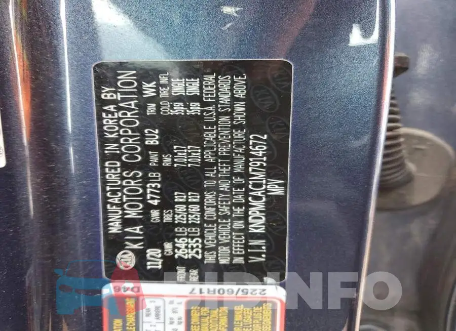 KNDPMCAC1M7914672 Photo# 12