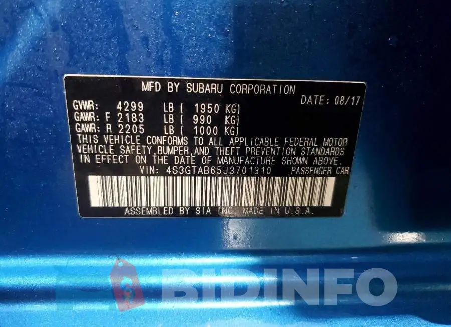 4S3GTAB65J3701310 Photo# 12