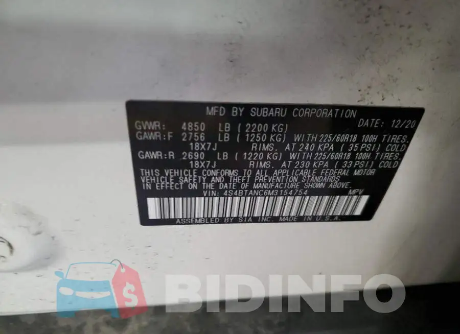 4S4BTANC6M3154754 Photo# 13
