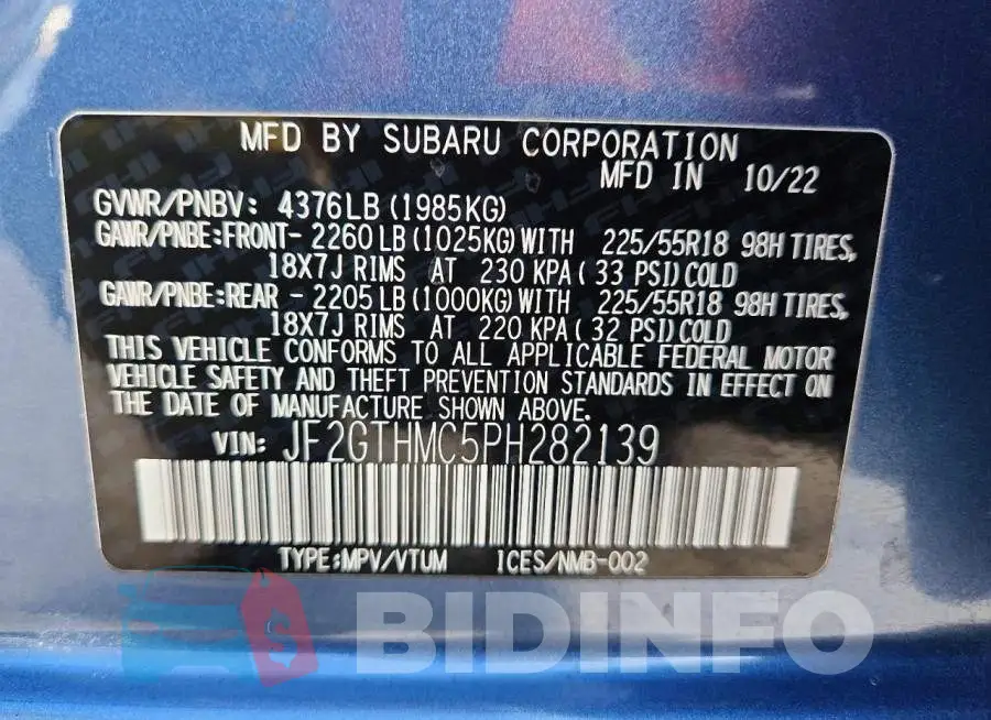 JF2GTHMC5PH282139 Photo# 13