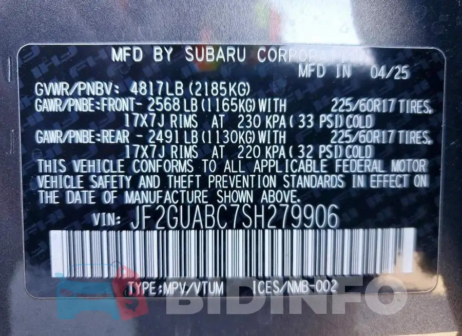 JF2GUABC7SH279906 Photo# 14