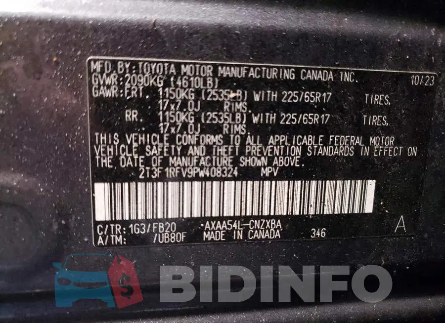 2T3F1RFV9PW408324 Photo# 12