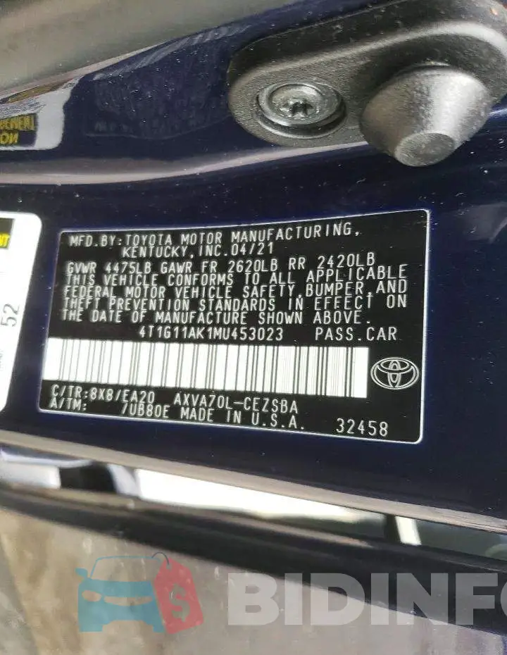 4T1G11AK1MU453023 Photo# 12