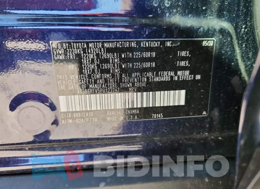 4T3B6RFV5PU123247 Photo# 14