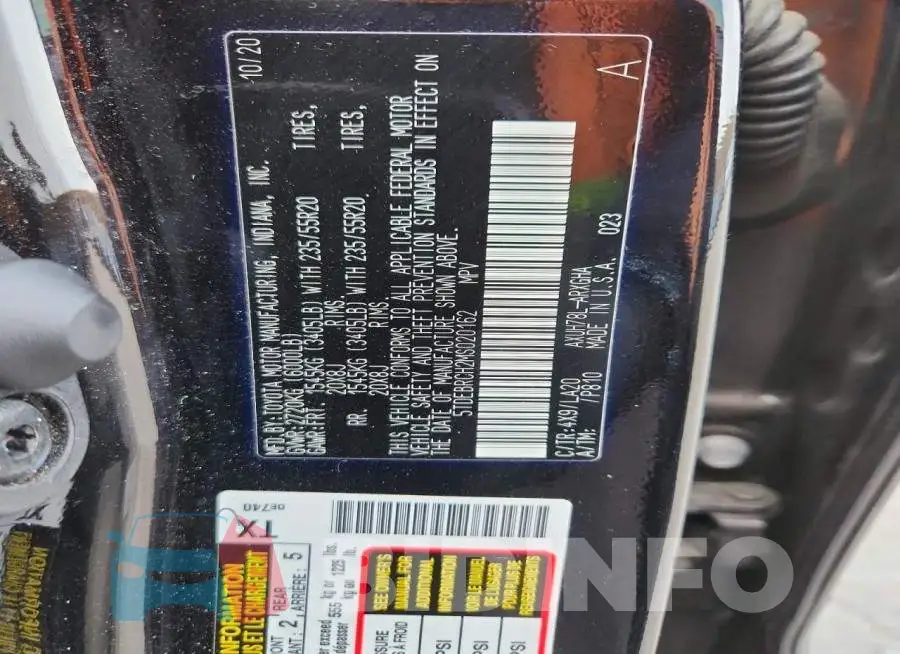 5TDEBRCH2MS020162 Photo# 12