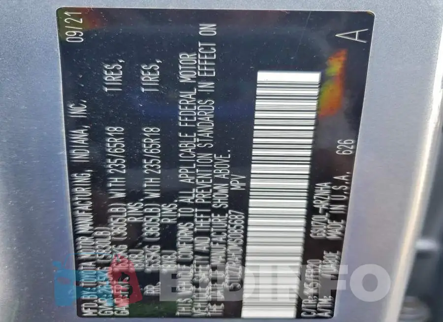 5TDZZRAH0MS085687 Photo# 13