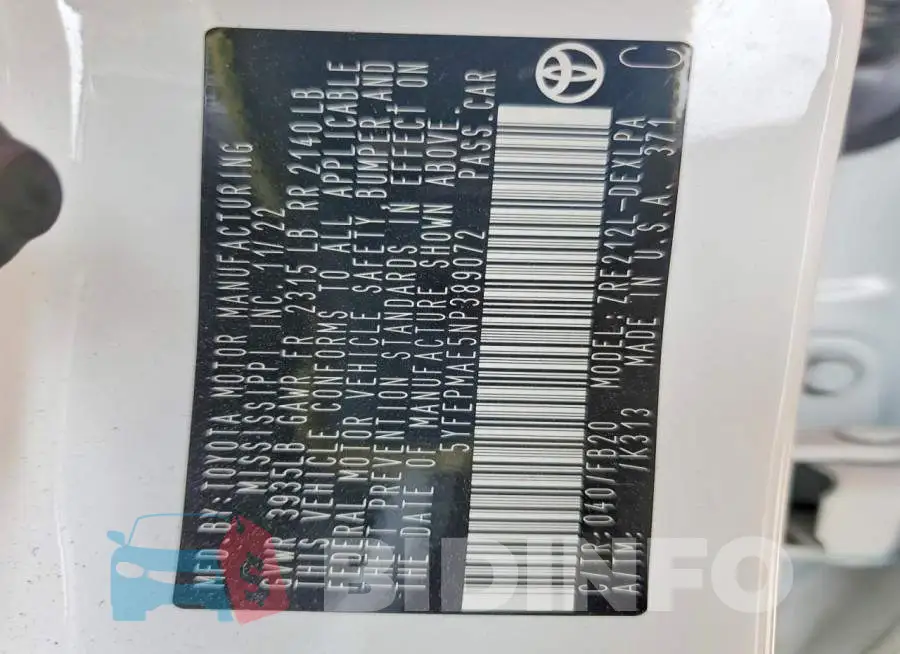 5YFEPMAE5NP389072 Photo# 14