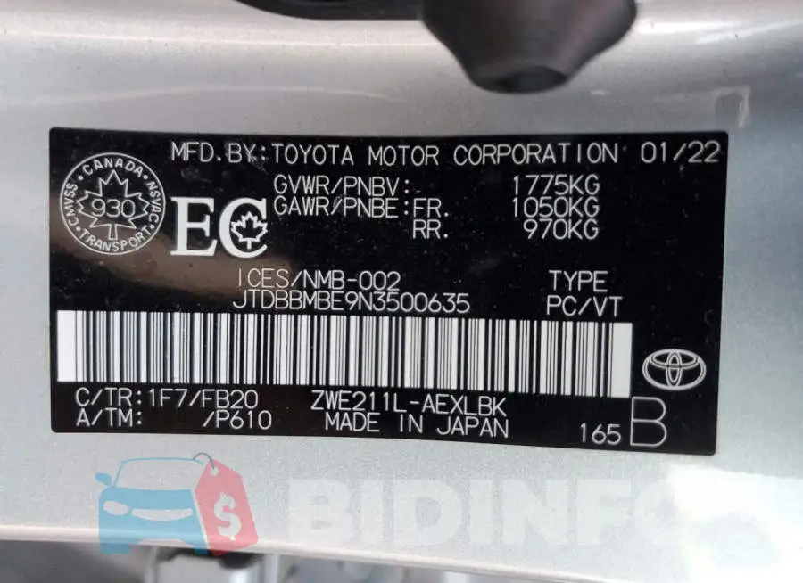 JTDBBMBE9N3500635 Photo# 13