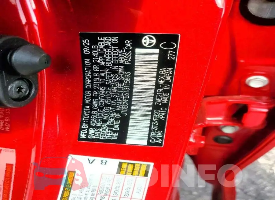 JTDBCMFE6T3115893 Photo# 13