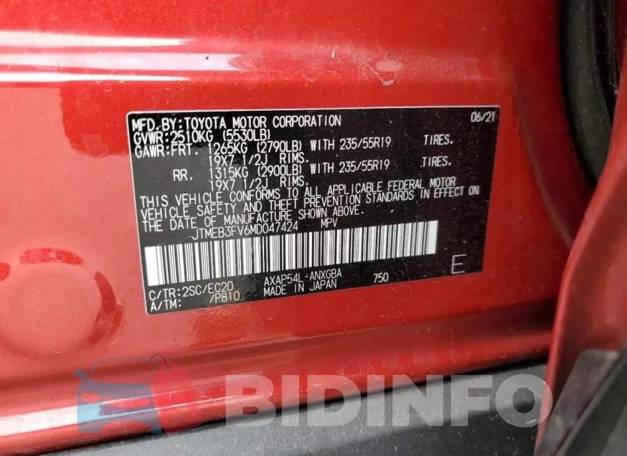 JTMEB3FV6MD047424 Photo# 13