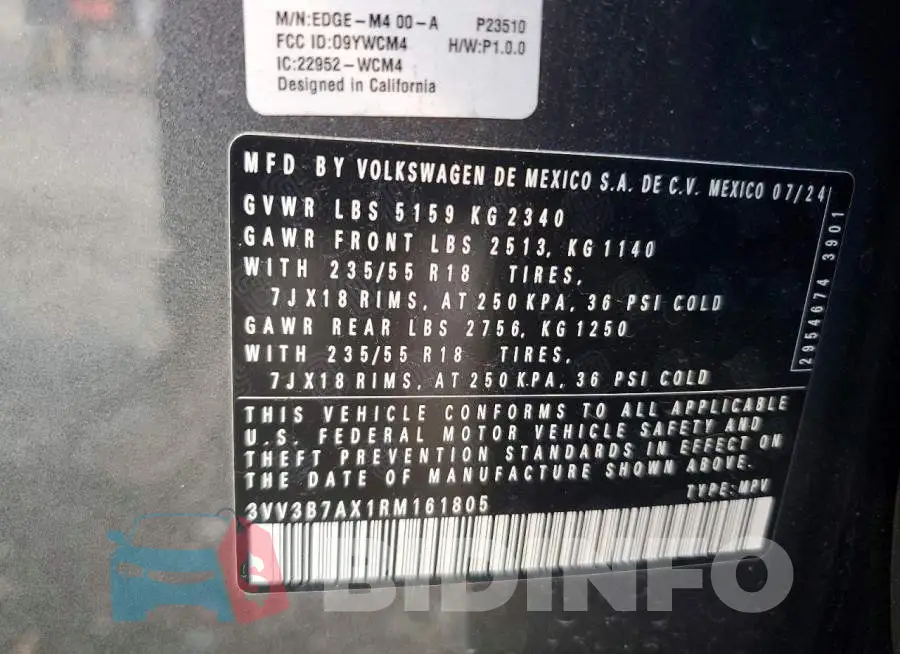 3VV3B7AX1RM161805 Photo# 12