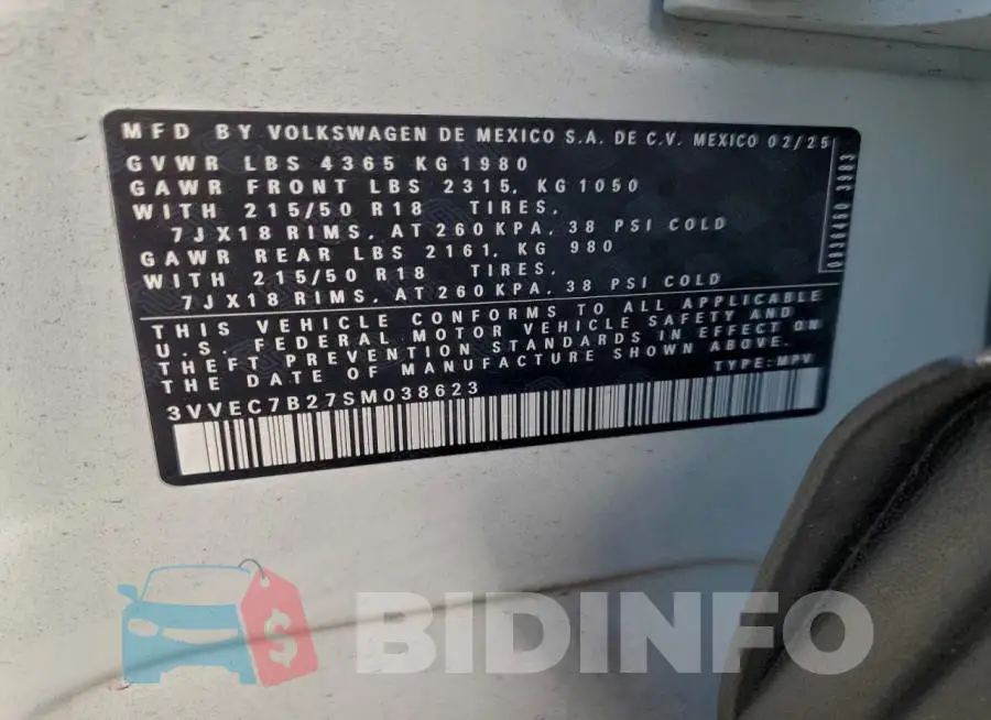 3VVEC7B27SM038623 Photo# 13