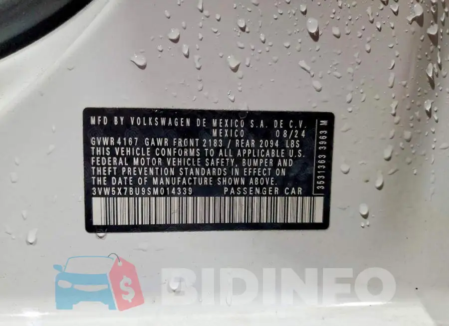 3VW5X7BU9SM014339 Photo# 12