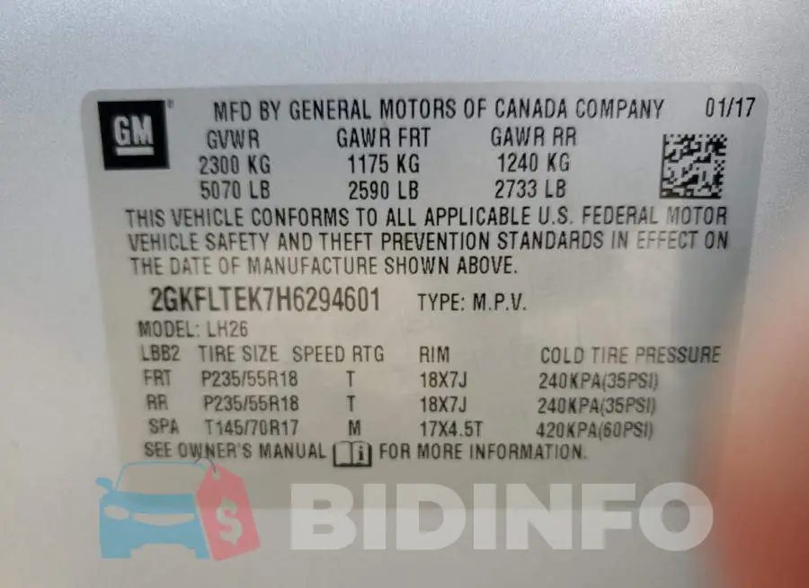 2GKFLTEK7H6294601 Photo# 13