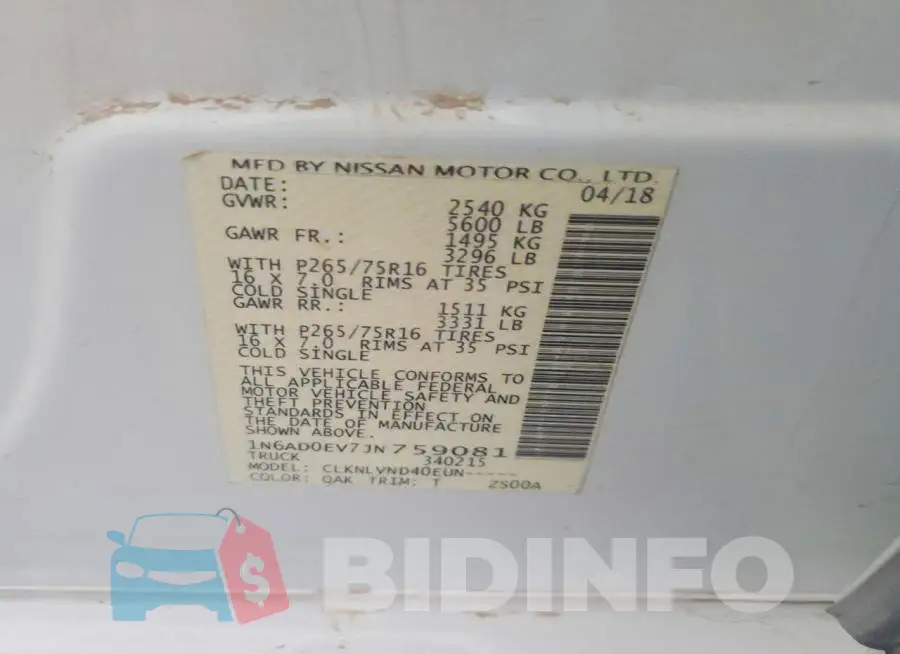 1N6AD0EV7JN759081 Photo# 12