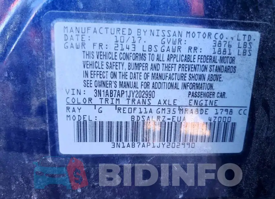 3N1AB7AP1JY202990 Photo# 12