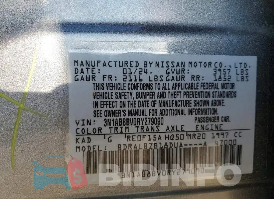 3N1AB8BV0RY279090 Photo# 12