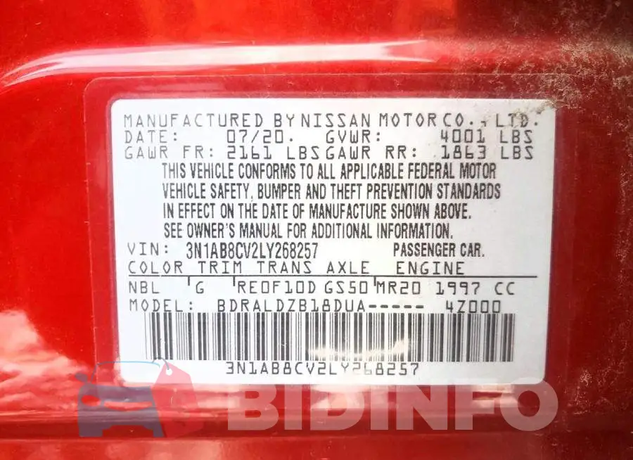 3N1AB8CV2LY268257 Photo# 13