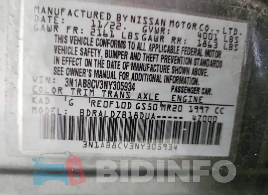 3N1AB8CV3NY305934 Photo# 13