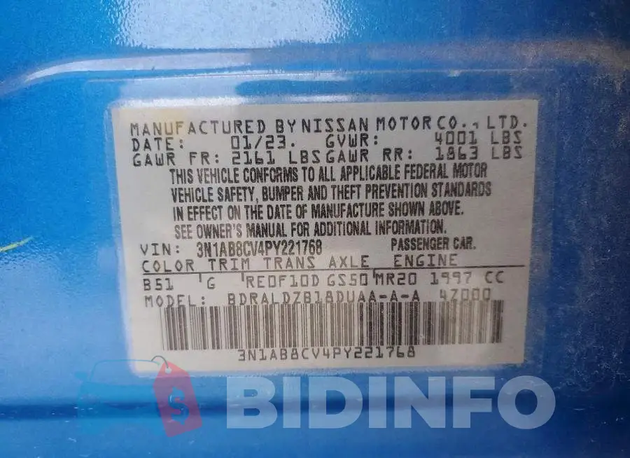 3N1AB8CV4PY221768 Photo# 12