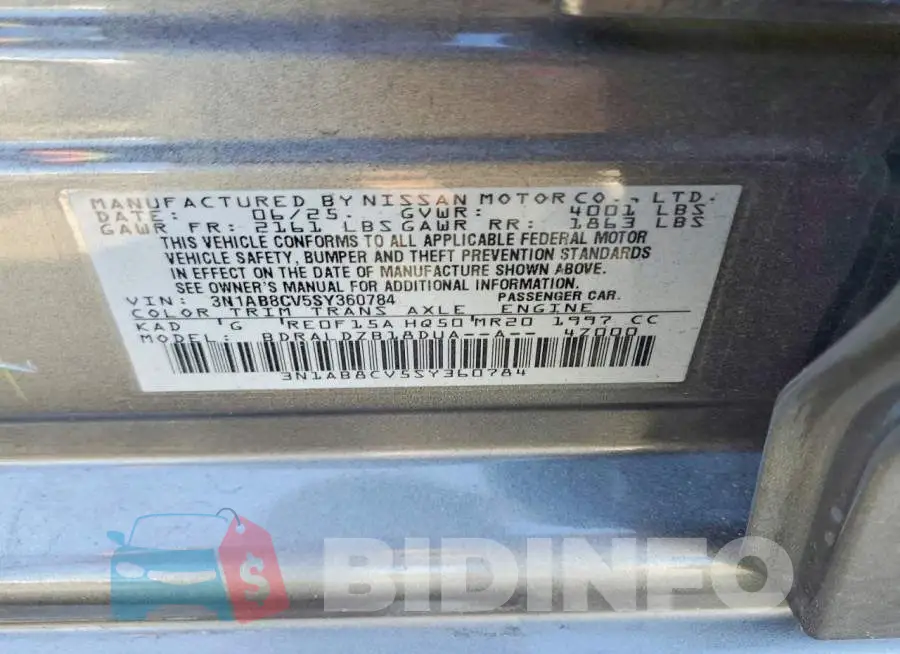 3N1AB8CV5SY360784 Photo# 12