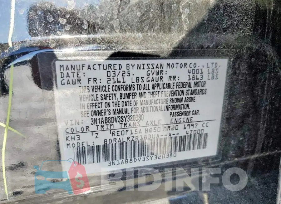 3N1AB8DV3SY320380 Photo# 12