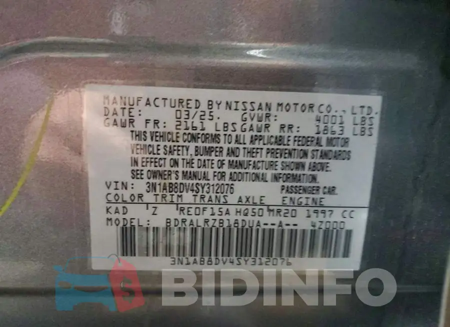 3N1AB8DV4SY312076 Photo# 12