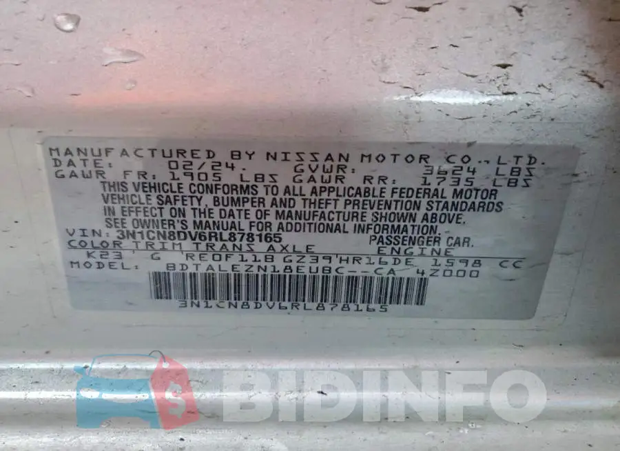 3N1CN8DV6RL878165 Photo# 12
