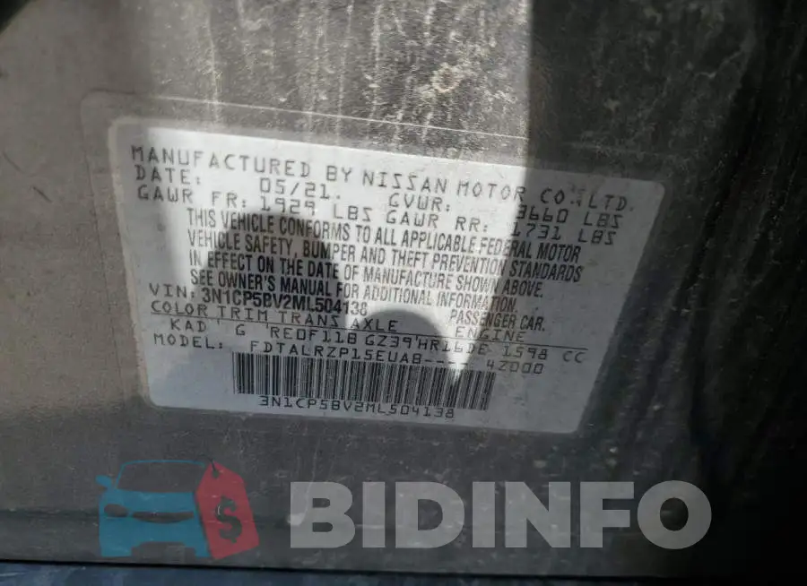 3N1CP5BV2ML504138 Photo# 13
