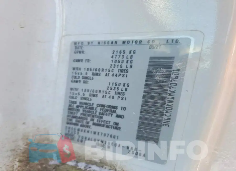 3N6CM0KN1MK707601 Photo# 13