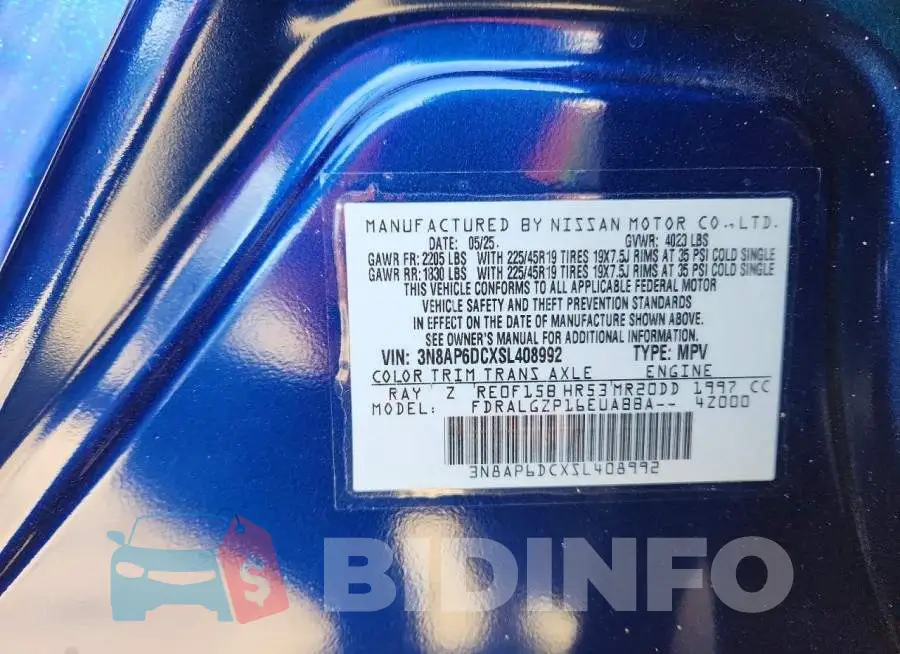 3N8AP6DCXSL408992 Photo# 13