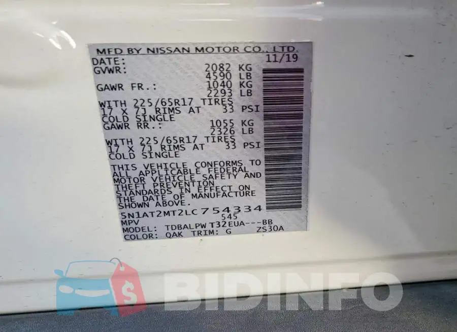 5N1AT2MT2LC754334 Photo# 12