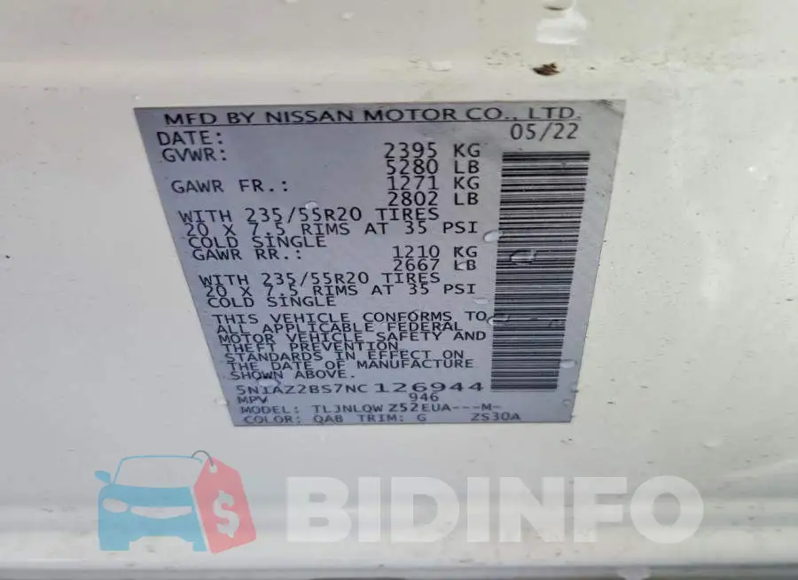 5N1AZ2BS7NC126944 Photo# 12