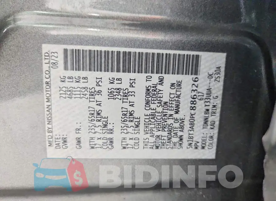 5N1BT3AB0PC886326 Photo# 13