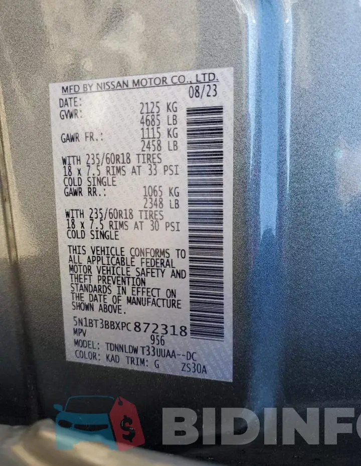 5N1BT3BBXPC872318 Photo# 14