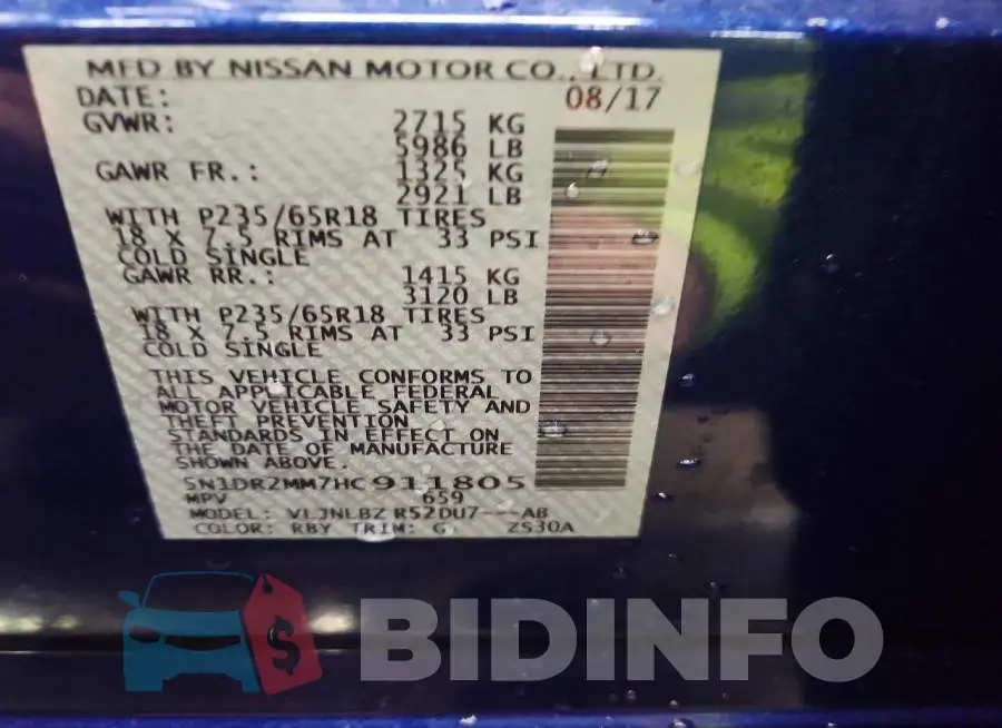 5N1DR2MM7HC911805 Photo# 13