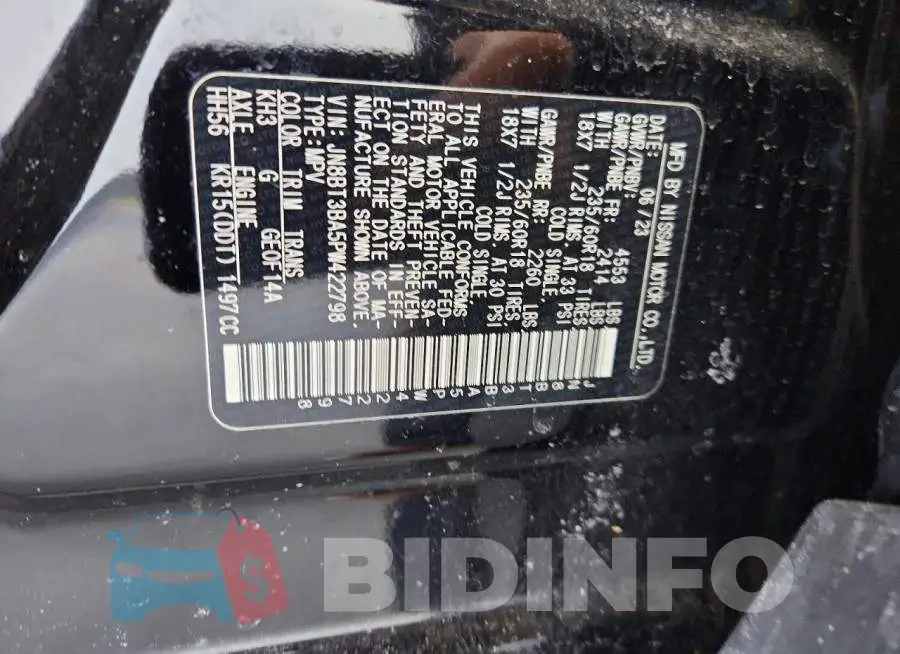 JN8BT3BA5PW422798 Photo# 13