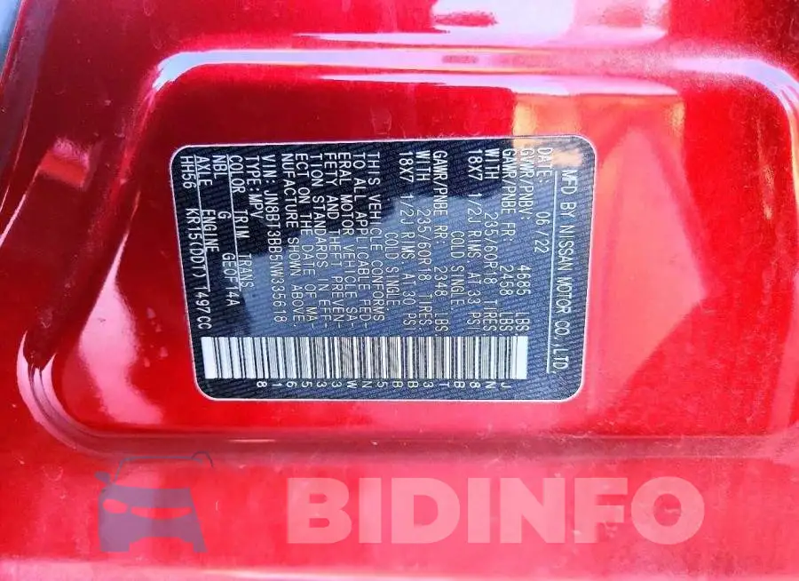 JN8BT3BB5NW335618 Photo# 13