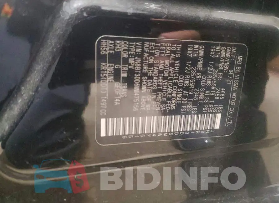 JN8BT3DD6MW475156 Photo# 13