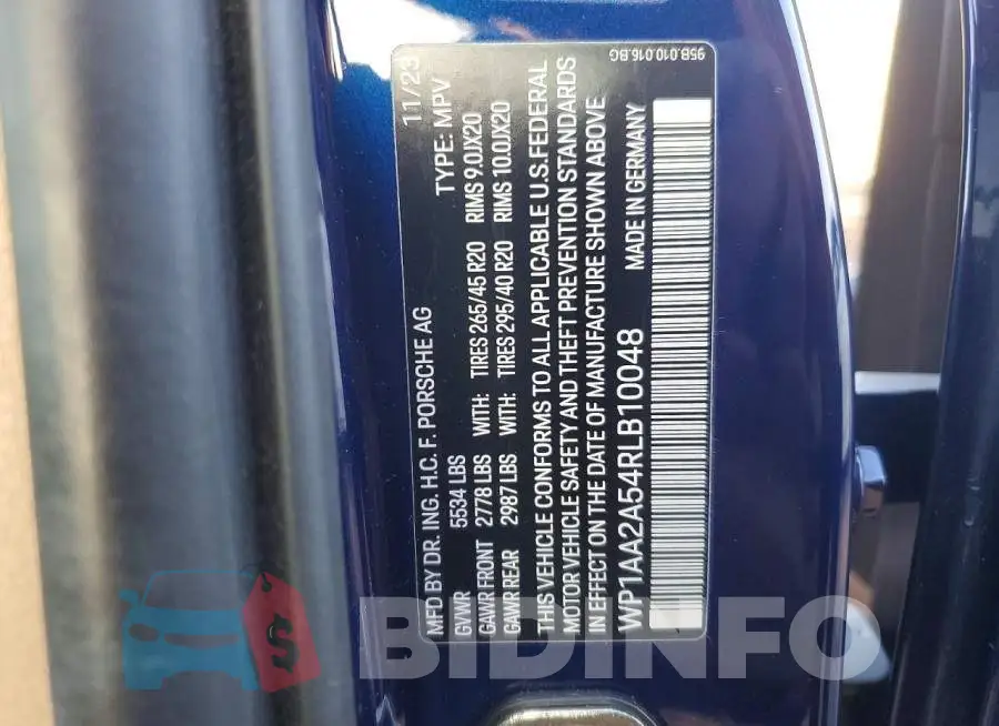 WP1AA2A54RLB10048 Photo# 14