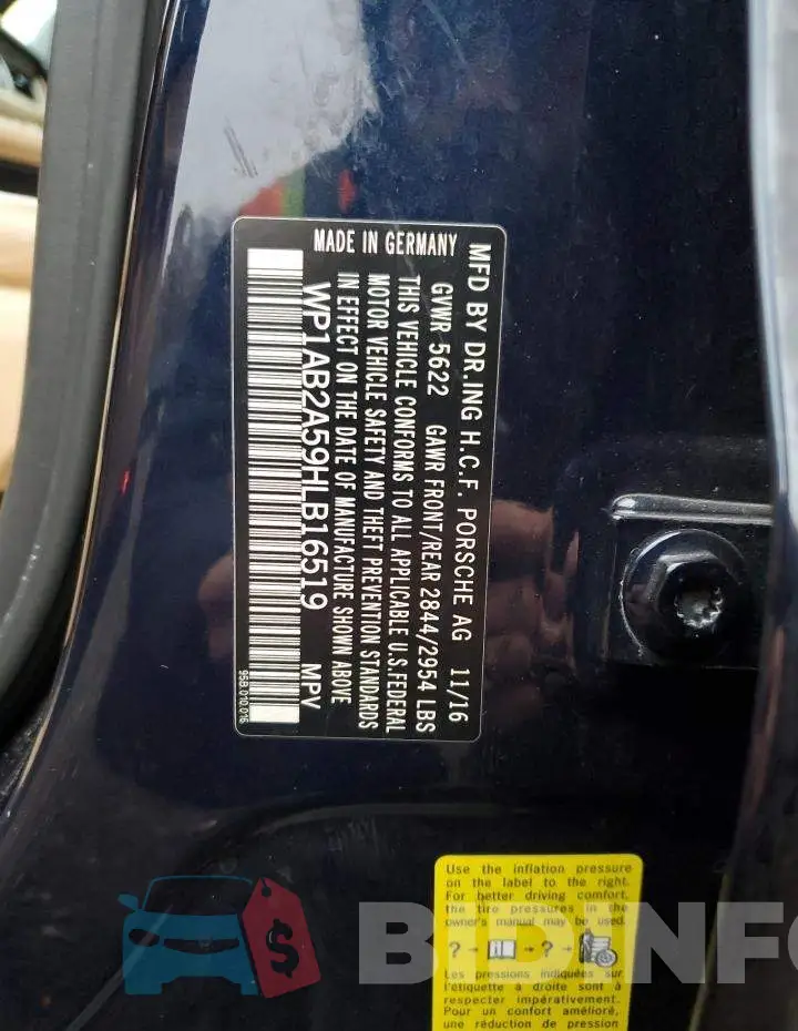 WP1AB2A59HLB16519 Photo# 13