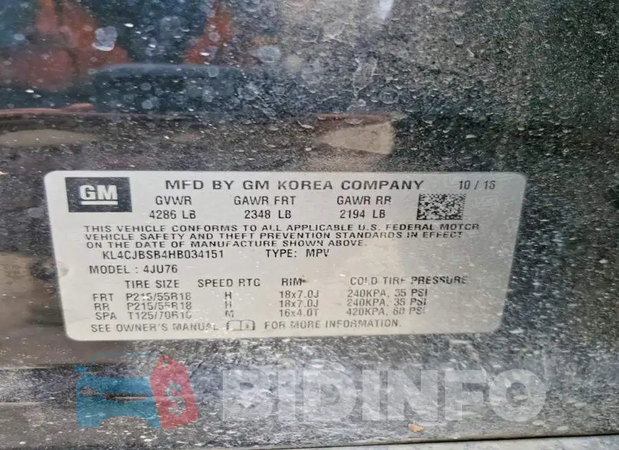KL4CJBSB4HB034151 Photo# 13