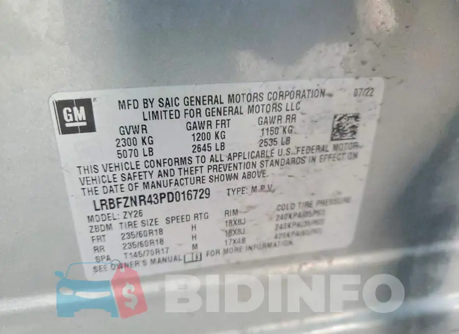 LRBFZNR43PD016729 Photo# 13