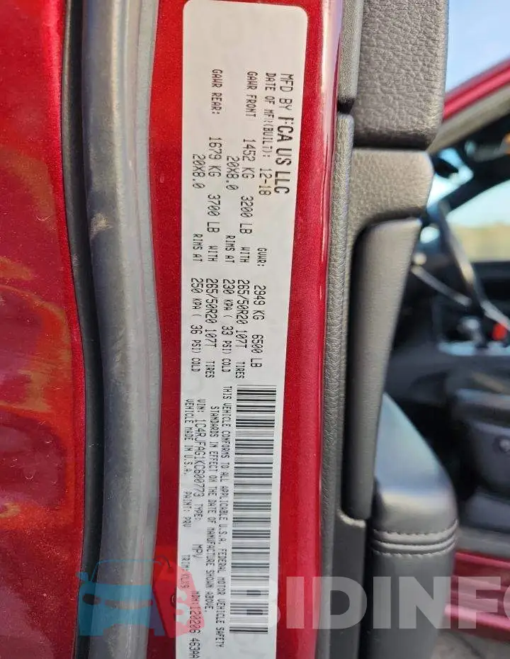 1C4RJFAG1KC600773 Photo# 14
