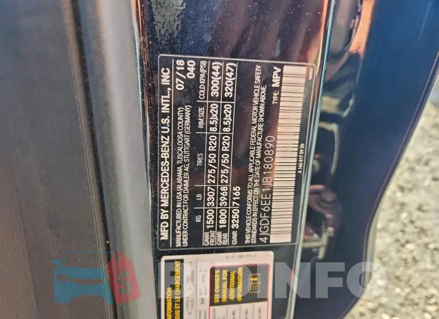 4JGDF6EE1JB180890 Photo# 13