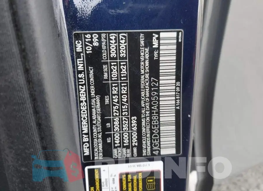 4JGED6EB8HA059127 Photo# 13