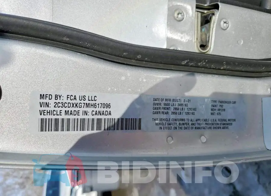 2C3CDXKG7MH617096 Photo# 13